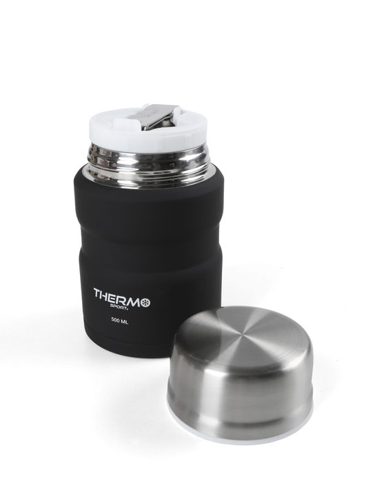 Thermosport Termo Comida Acero Negro 500 ml (9 cm x 15.5 cm x 9 cm) (6 Unidades)