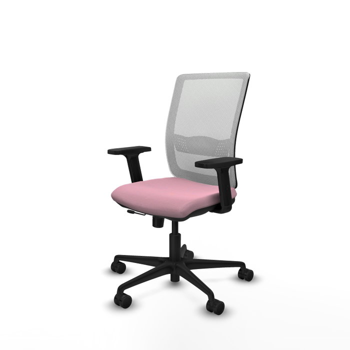 PIQUERAS Y CRESPO Silla de oficina Haches, Rosa y Blanco, Mecanismo Sincro/Traslack, Brazos 2D, Lumbar 1D, Ruedas 65mm PIQUERAS Y CRESPO Silla de oficina Haches, Rosa y Blanco, Mecanismo Sincro/Traslack, Brazos 2D, Lumbar 1D, Ruedas 65mm