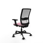 PIQUERAS Y CRESPO Silla de oficina Haches, Rosa y Blanco, Mecanismo Sincro/Traslack, Brazos 2D, Lumbar 1D, Ruedas 65mm