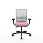 PIQUERAS Y CRESPO Silla de oficina Haches, Rosa y Blanco, Mecanismo Sincro/Traslack, Brazos 2D, Lumbar 1D, Ruedas 65mm