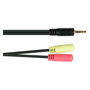 Alcasa AD-HS03 Adaptador de Auriculares OMTP a CTIA, 3.5mm Macho a 2x 3.5mm Hembra, Cable Negro de 0.2m