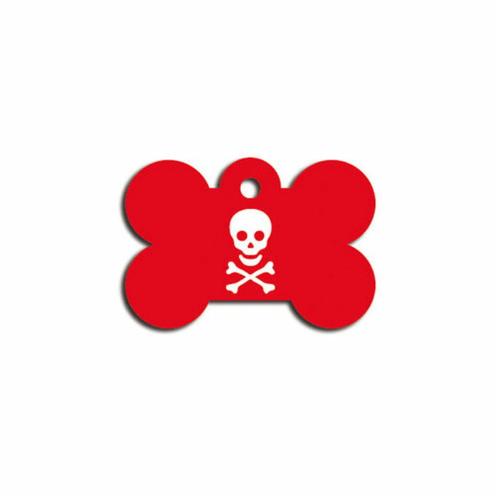 Placa identificativa para collar Imarc Bone Rojo
