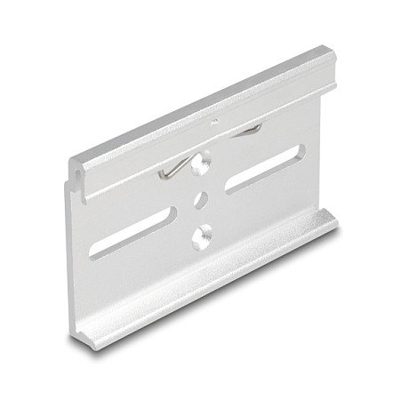DeLOCK Clip de Montaje de Aluminio para Carril DIN 67146, 80 x 47.8 x 7.5 mm, Plata