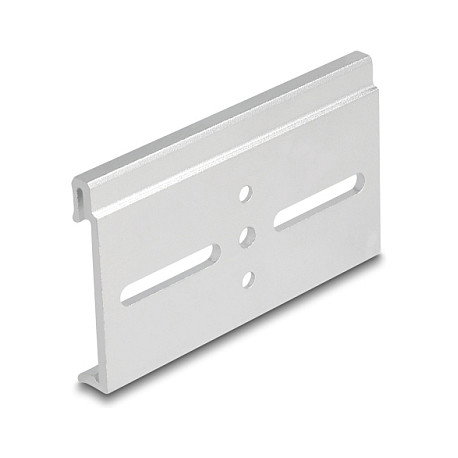 DeLOCK Clip de Montaje de Aluminio para Carril DIN 67146, 80 x 47.8 x 7.5 mm, Plata