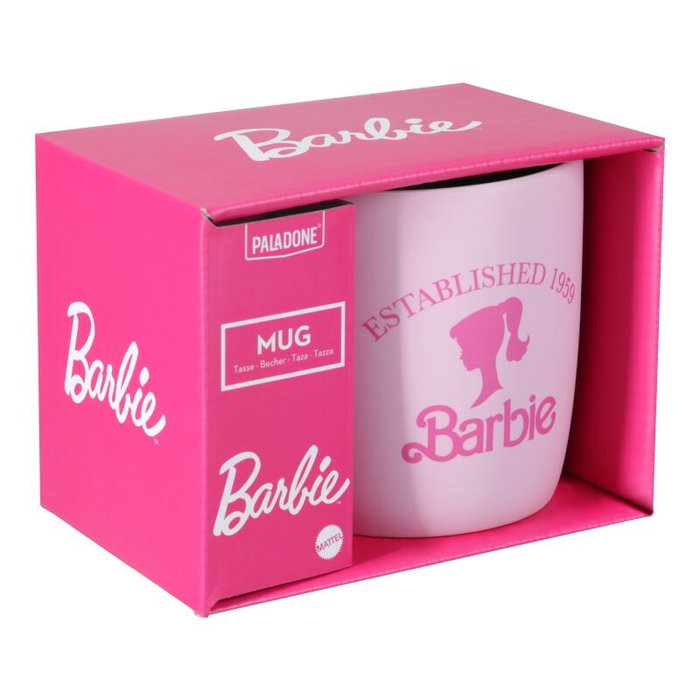 Paladone Taza Barbie Silueta Rosa y Blanco 400 ml