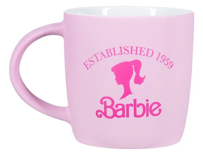 Paladone PP13761BR Taza de Cerámica con Silueta de Barbie, Rosa y Blanco, 0.4 Litros