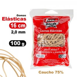 FIXO Bolsa de gomas elásticas 100g 1,5mm x 16cm