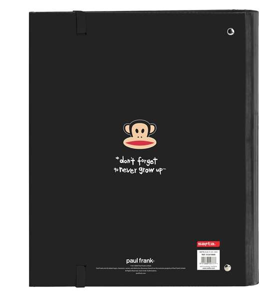 Carpeta de anillas Paul Frank Join the fun Negro 27 x 32 x 3.5 cm Carpeta de anillas Paul Frank Join the fun Negro 27 x 32 x 3.5 cm