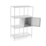 Versa Estanteria 4 Baldas Blanca con Cajon 34x112x68 cm Madera MDF Metal Estilo Minimal