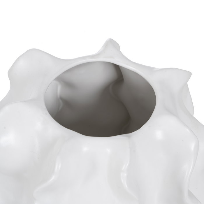 Jarrón Blanco Cerámica Decoración 25,50 X 25,50 X 37,50 cm