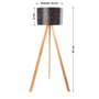 Lámpara de Suelo Trípode de Madera Kano-1 con Pantalla de Tela y Casquillo E27 [OPV-780SGN2435]