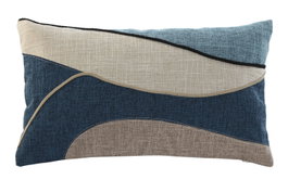 DKD Home Decor Cojines Patchwork Beige y Azul 50x30 cm (Pack de 2)