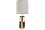 DKD Home Decor Lámpara de Sobremesa Hierro y Acrílico Dorado/Blanco