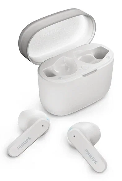 Philips TAT2139WT/00 Auriculares Inalámbricos Intraurales Bluetooth 5.3 Blanco con Estuche de Carga, Autonomía 28h, Resistente al Agua IPX4