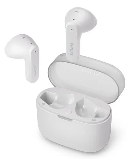 Philips TAT2139WT/00 Auriculares Inalámbricos Intraurales Bluetooth 5.3 Blanco con Estuche de Carga, Autonomía 28h, Resistente al Agua IPX4