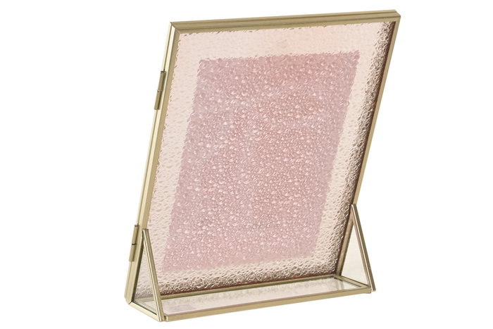 DKD Home Decor Marco de Fotos 13x18 Cristal y Metal Rosa