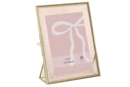 DKD Home Decor Marco de Fotos 13x18 Cristal y Metal Rosa