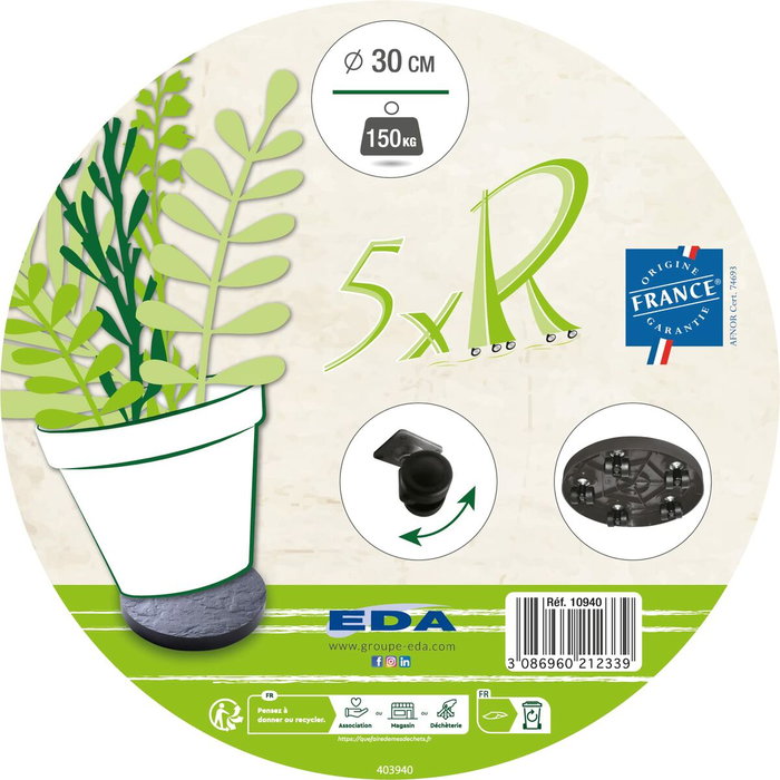 Eda Soporte de Rollete Ø 30 cm - Slate Gray