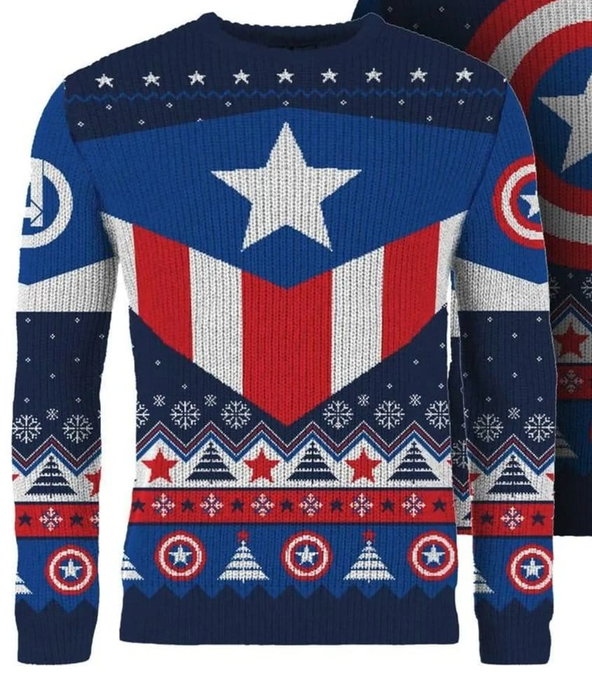 AAA Merchandise Captain America Sudadera navideña Talla XL