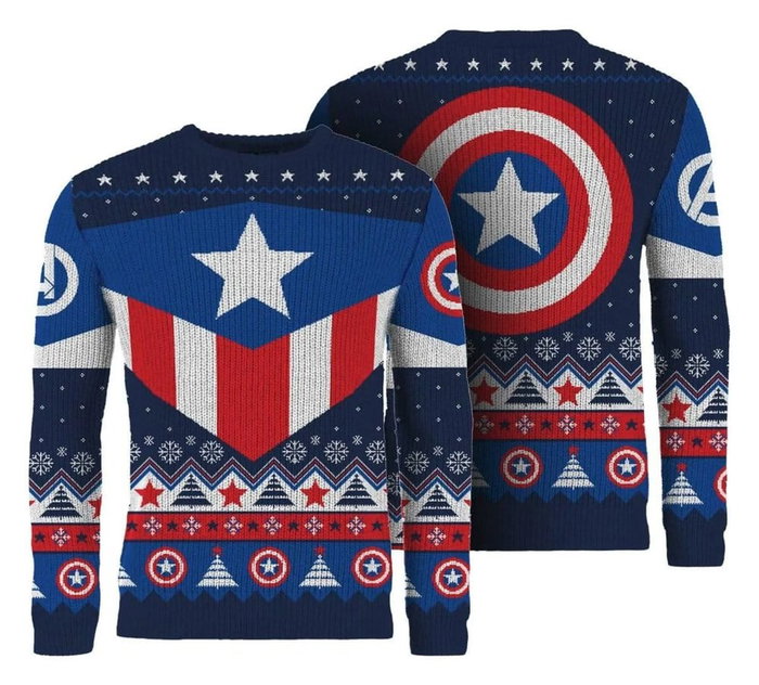 AAA Merchandise Captain America Sudadera navideña Talla XL