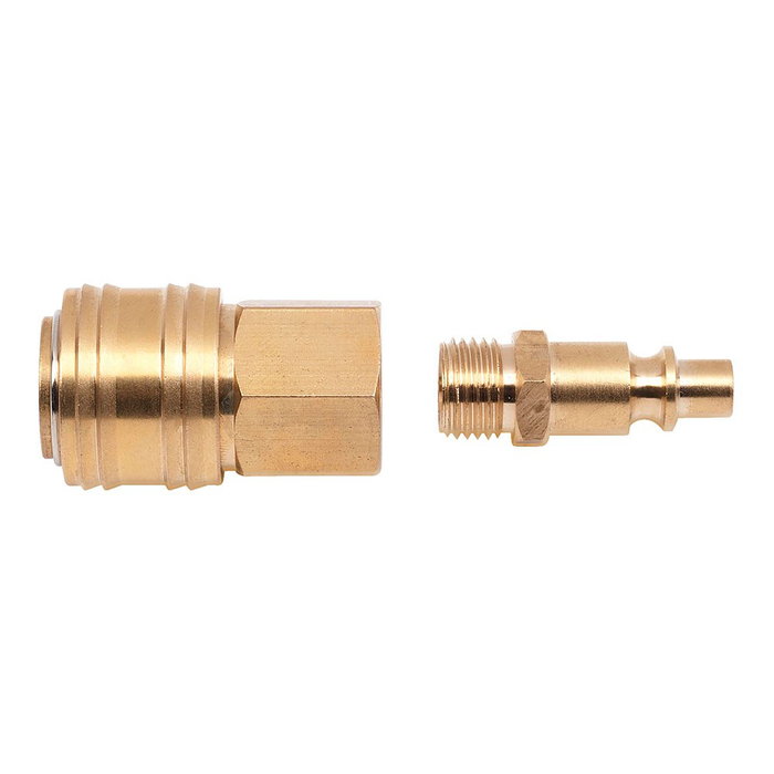Powerplus Adaptador Latón Euro Hembra a Orión Macho 1/4 Pulg, 2 Piezas Conectores Aire Comprimido Powerplus Adaptador Latón Euro Hembra a Orión Macho 1/4 Pulg, 2 Piezas Conectores Aire Comprimido