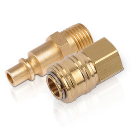 Powerplus Adaptador Latón Euro Hembra a Orión Macho 1/4 Pulg, 2 Piezas Conectores Aire Comprimido