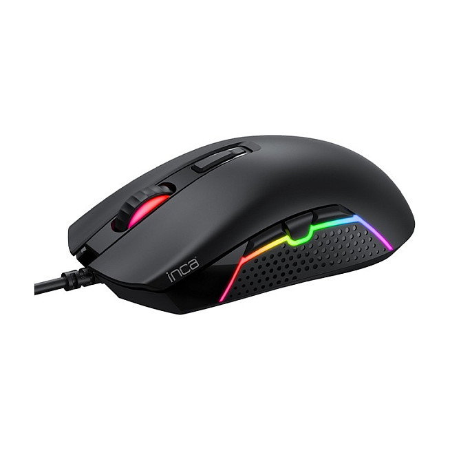 Inca IMG-GT14 Ratón Gaming 3600 DPI RGB 7 Botones USB Negro