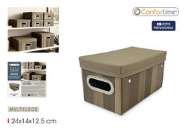 Inde Caja Multiusos Cartón T/TNT 24 x 14 x 12.5 cm Confortime - Dimensiones: 26.7 x 17.6 x 4.2 cm (24 Unidades)