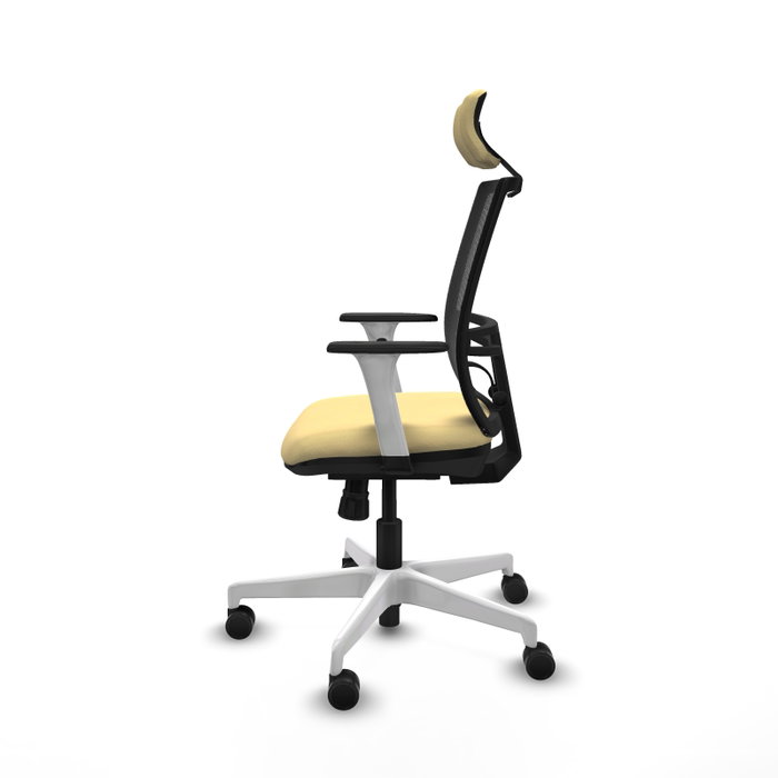 PIQUERAS Y CRESPO Silla de oficina Yunquera con mecanismo Sincro, Crema y Negro PIQUERAS Y CRESPO Silla de oficina Yunquera con mecanismo Sincro, Crema y Negro