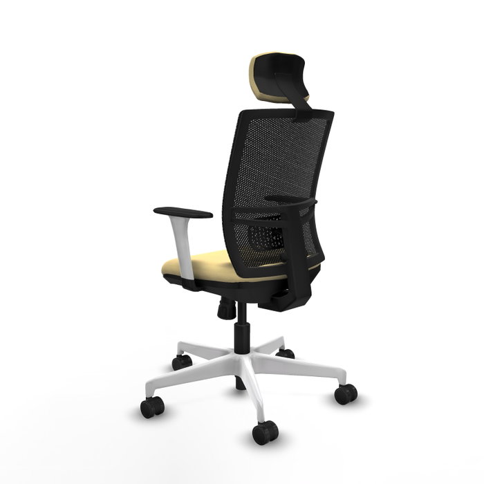 PIQUERAS Y CRESPO Silla de oficina Yunquera con mecanismo Sincro, Crema y Negro PIQUERAS Y CRESPO Silla de oficina Yunquera con mecanismo Sincro, Crema y Negro