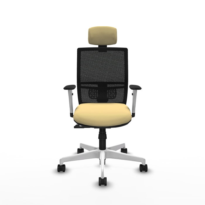 PIQUERAS Y CRESPO Silla de oficina Yunquera con mecanismo Sincro, Crema y Negro PIQUERAS Y CRESPO Silla de oficina Yunquera con mecanismo Sincro, Crema y Negro