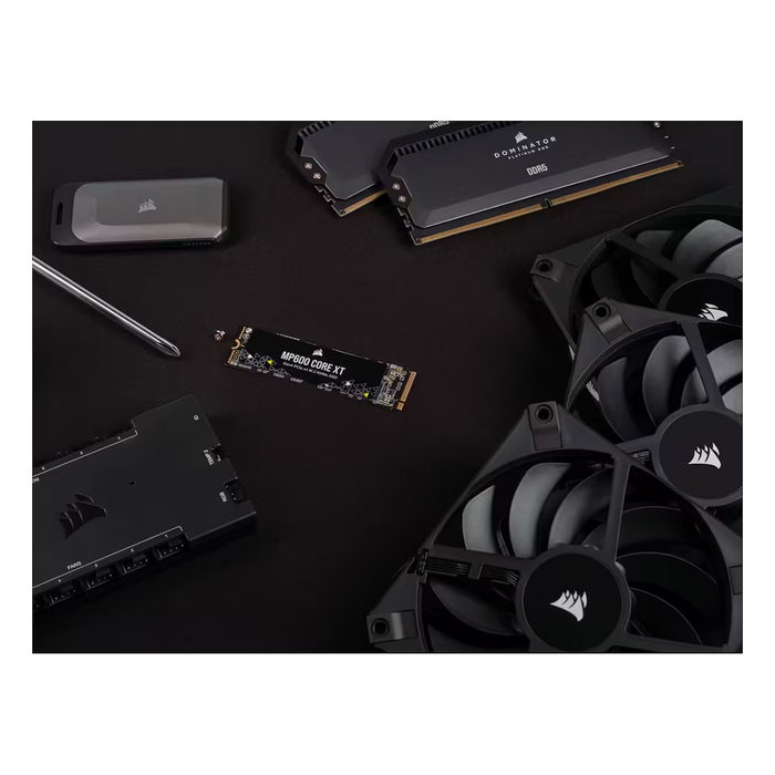 Corsair MP600 CORE XT SSD 4TB M.2 PCIe 4.0 NVMe - Velocidades de Lectura 5000 MB/s y Escritura 4400 MB/s - Memoria QLC 3D NAND - Factor de Forma 2280
