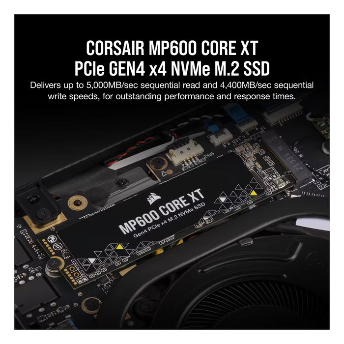 Corsair MP600 CORE XT SSD 4TB M.2 PCIe 4.0 NVMe - Velocidades de Lectura 5000 MB/s y Escritura 4400 MB/s - Memoria QLC 3D NAND - Factor de Forma 2280
