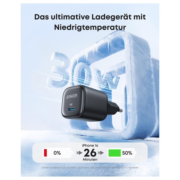 Anker A2698G11 Cargador Compacto GaN de 30W, 1x USB-C, Negro