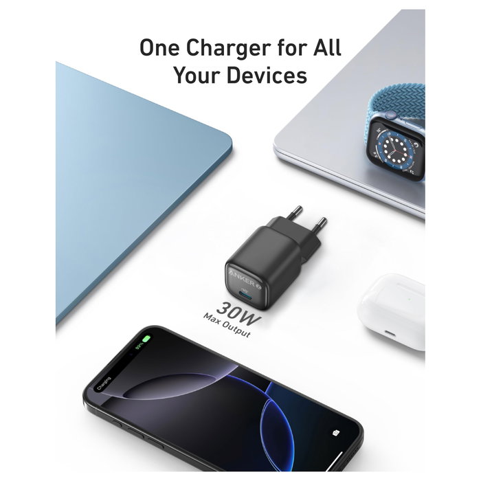 Anker Cargador GaN 30 W USB-C Negro A2698G11