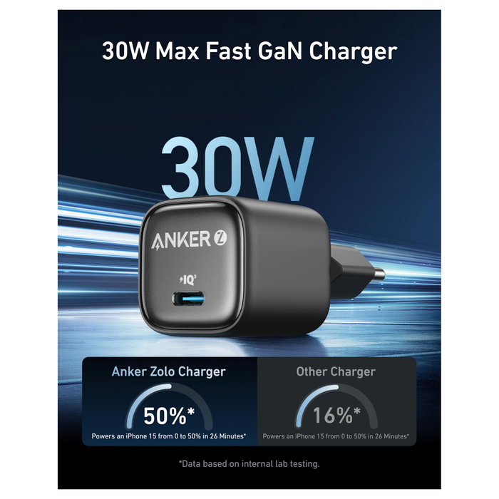 Anker Cargador GaN 30 W USB-C Negro A2698G11