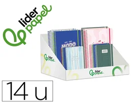 Liderpapel Agenda Escolar Fantasy 2026-2027 Espiral A5/A6 Día Página Bilingüe Papel 80g FSC Expositor 14 Unidades