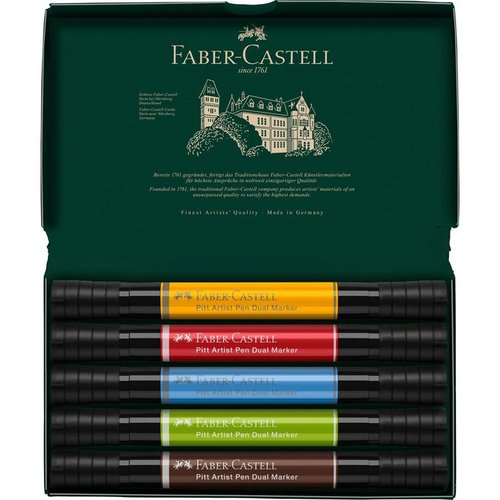 Rotulador Faber-Castell Pitt Artist Pens Doble Punta Pincel Caja De 5 Rotulador Faber-Castell Pitt Artist Pens Doble Punta Pincel Caja De 5