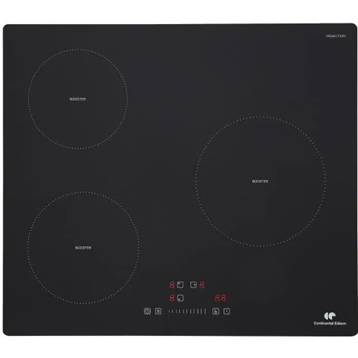 Continental Edison Placa de inducción 3 Focos con 3 Temporizadores y 3 Refuerzos - Negro CETI3B3T2 Continental Edison Placa de inducción 3 Focos con 3 Temporizadores y 3 Refuerzos - Negro CETI3B3T2