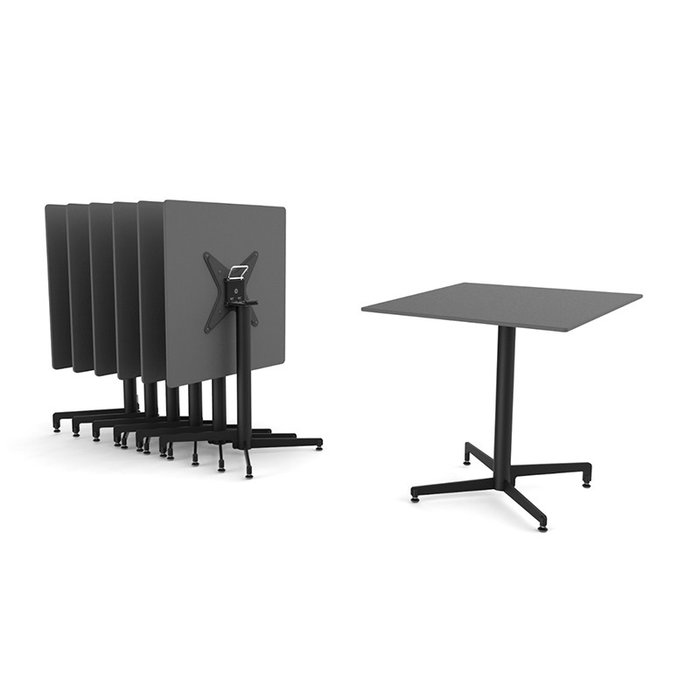 ARKA Pata Plegable Mesa H715 Negro Tubo D60Mm Para Tablero Max 800Mm