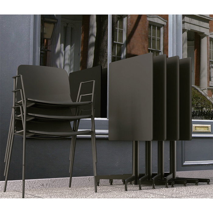 ARKA Pata Plegable Mesa H715 Negro Tubo D60Mm Para Tablero Max 800Mm