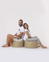 Atelier Del Sofa Puf de Jardín Mink, Exterior Impermeable, 100% Poliéster, Diámetro 55cm, Altura 30cm