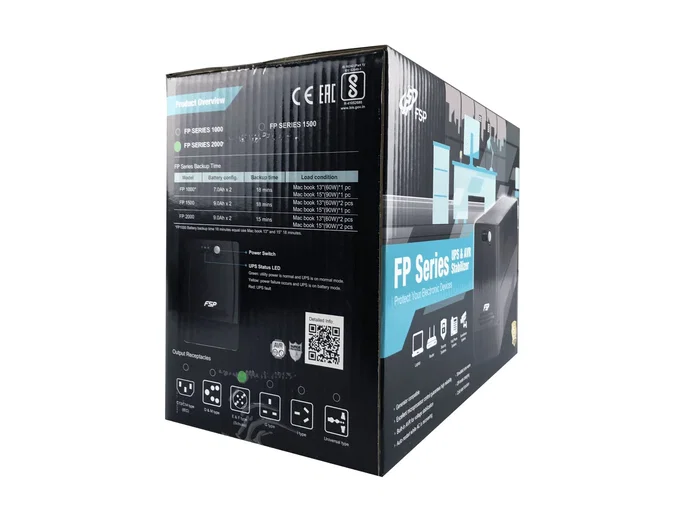 Fortron FP 2000 UPS Línea Interactiva 2 kVA 1200 W 4 Salidas AC Fortron FP 2000 UPS Línea Interactiva 2 kVA 1200 W 4 Salidas AC