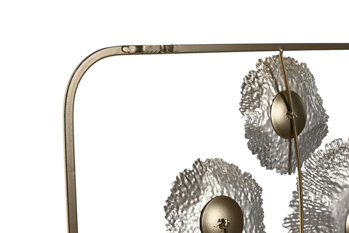 DKD Home Decor Decoración de Pared Inox Flor Dorado 50x5x50 cm