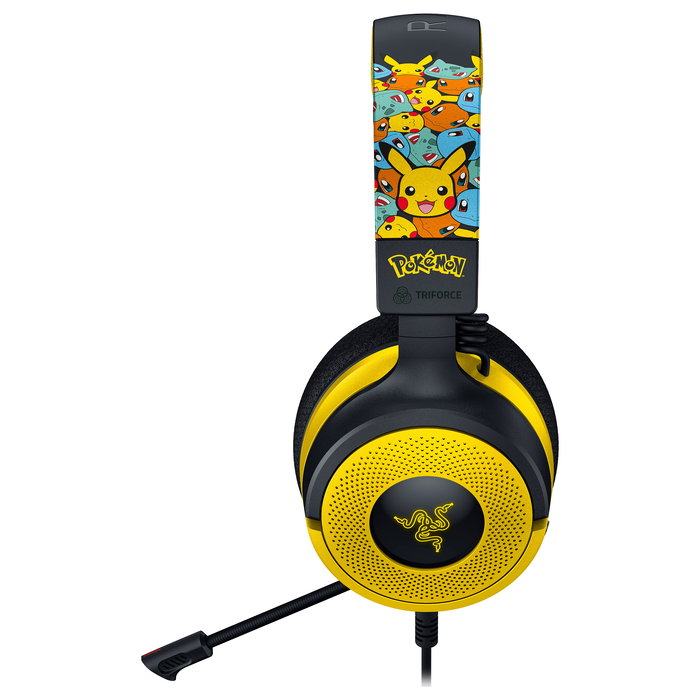 Razer USA Ltd Razer Kraken V4 X Pokemon KantoStarters Ed. Auriculares Gaming Alambricos USB Supraaural, Negro/Amarillo, 20-20000 Hz, 310 g