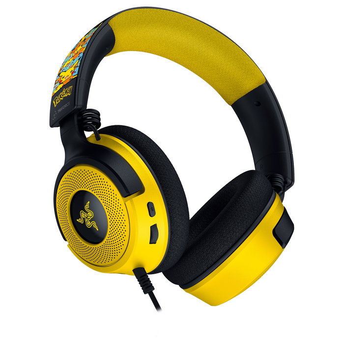 Razer USA Ltd Razer Kraken V4 X Pokemon KantoStarters Ed. Auriculares Gaming Alambricos USB Supraaural, Negro/Amarillo, 20-20000 Hz, 310 g