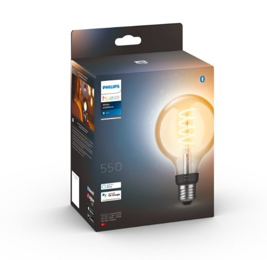 Philips Hue White Ambiance LED E27 Filamento G93 Globe Bluetooth