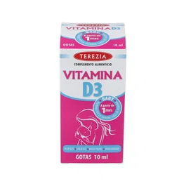 TEREZIA Vitamina D3 10 ml - Colecalciferol 400 UI por Gota - Gotas para Huesos, Dientes y Sistema Inmunitario