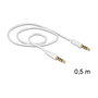 DeLOCK Cable de audio 3,5 mm a 3,5 mm macho, 0,5 m, Blanco
