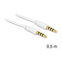 DeLOCK Cable de audio 3,5 mm a 3,5 mm macho, 0,5 m, Blanco